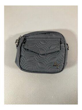 Lug Swing Brushed Grey Quilted Crossbody Bag - Unisex, Wildlife Pattern, Safe Ma